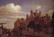 Jan van der Heyden Canal bridge Spain oil painting artist